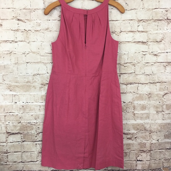 NWT LOFT Pink Linen Blend Sleeveless Dress - Picture 2 of 5